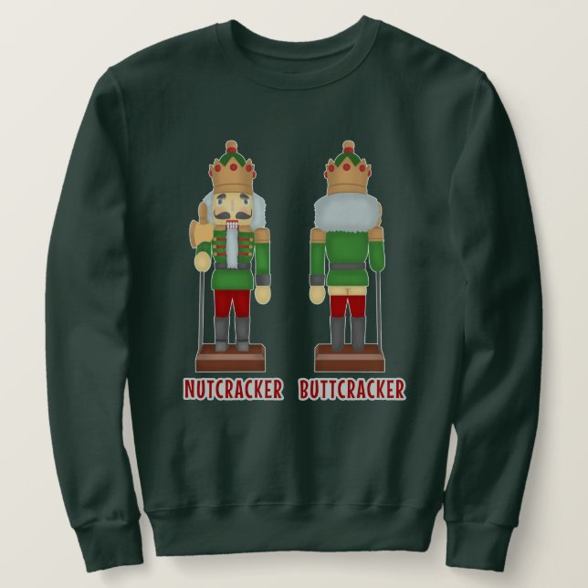 Funny Nutcracker Xmas Humor Ugly Christmas Sweater (Design Front)