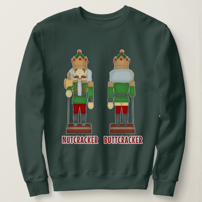 Funny Nutcracker Xmas Humor Ugly Christmas Sweater (Design Front)