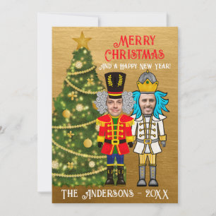 Funny Nutcrackers Add Your Face Merry Christmas Holiday Card