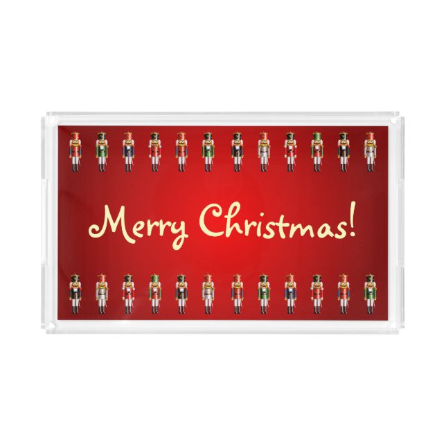 Funny Nutcrackers Toy Soldiers Army Acrylic Tray (Front)