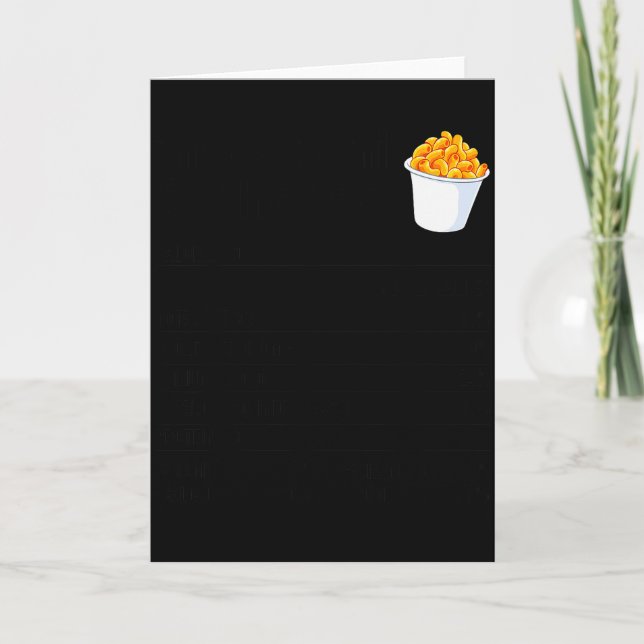 Funny Nutrition Facts Thanksgiving Apparel Macaron Card (Front)