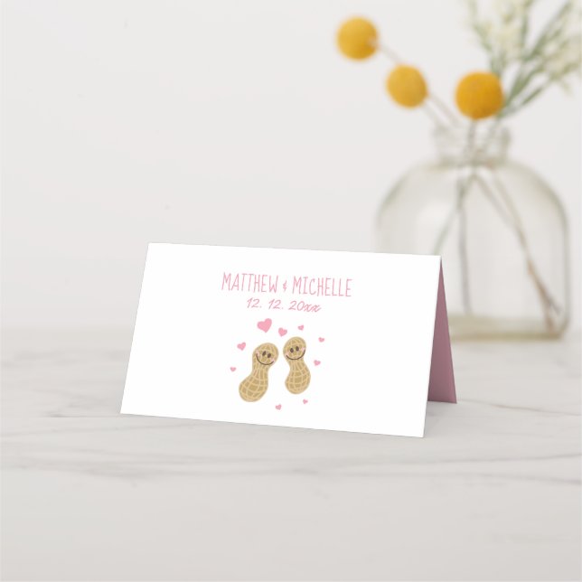 Funny Nuts About Each Other Cute Wedding Place Card (Back)