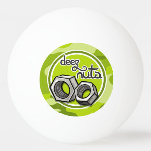 Funny Nuts; bright green camo, camouflage Ping-Pong Ball