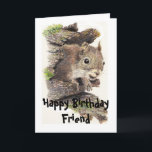 Funny, Nutty Friend Birthday Squirrel Card<br><div class="desc">To the nuttiest friend. Great card for that special friend who likes squirrels,  animals,  wildlife or nature or is just genuinely nutty.</div>