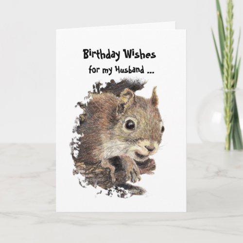 Funny Nutty Husband Birthday Squirrel Card