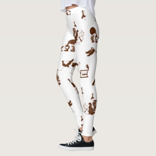 Funny NZ birds science pattern Leggings