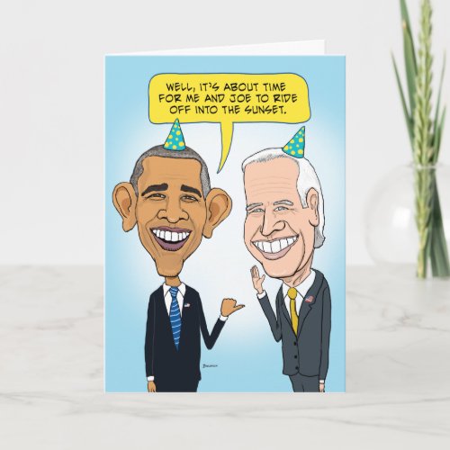 Funny Obama and Biden Farewell Birthday Card