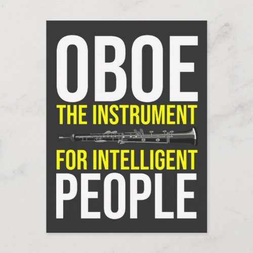 Funny Oboe Player Intelligent Musician Humor Postcard
