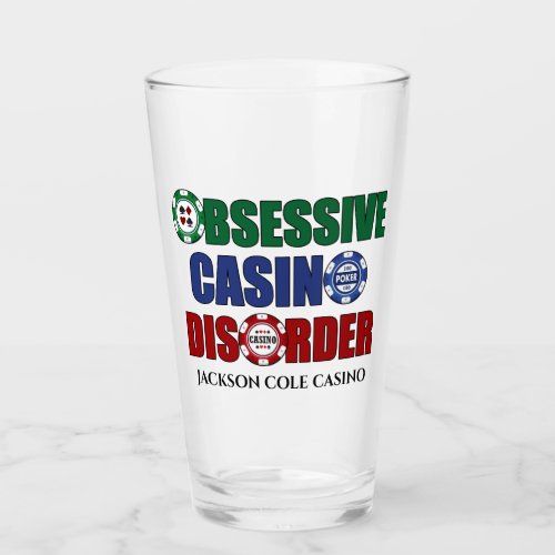 Funny Obsessive Casino Disorder Custom Glass