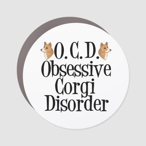 Funny Obsessive Corgi Disorder Car Magnet