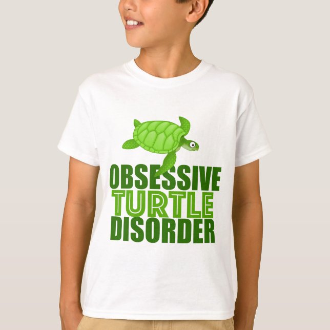Funny Obsessive Turtle Disorder Kids T-Shirt (Front)