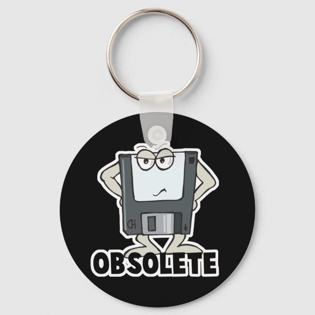 funny obsolete floppy disk keychain (Front)