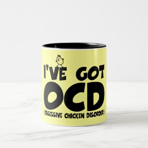 Funny OCD chicken Two_Tone Coffee Mug