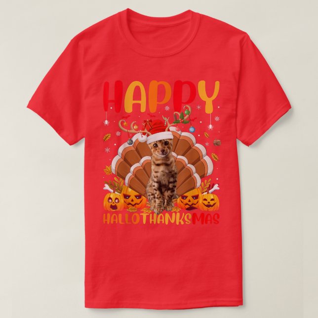 Funny Ocelot Animal Lover Happy Ocelot HelloThanks T-Shirt (Design Front)