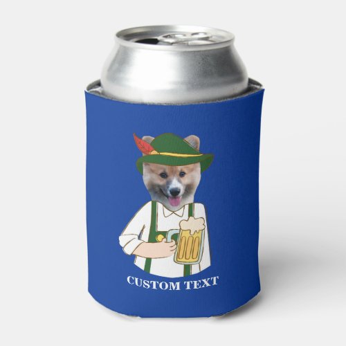 Funny Octoberfest Corgi Dog  Beer Lover Custom Can Cooler