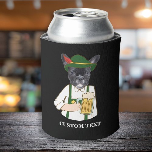 Funny Octoberfest French Bulldog Beer Lover Custom Can Cooler