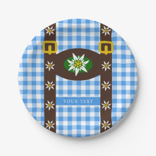 Funny Octoberfest Lederhosen Suspenders  Paper Pla Plates