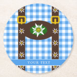 Funny Octoberfest Lederhosen Suspenders Round Paper Coaster<br><div class="desc">Funny Octoberfest Lederhosen Suspenders Round Paper Coaster</div>