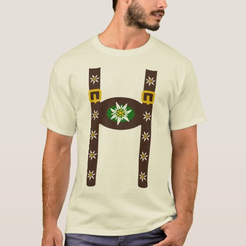 Funny Octoberfest Lederhosen Suspenders T_Shirt