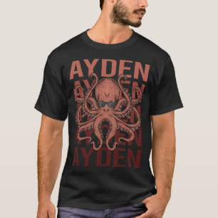 Funny Octopus - Ayden Name T-Shirt
