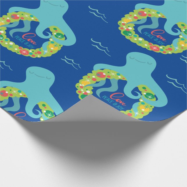 Funny Octopus Christmas Wrapping Paper (Corner)