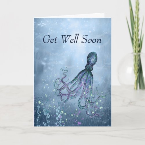 Funny Octopus Could Hug You Get Well Soon Card