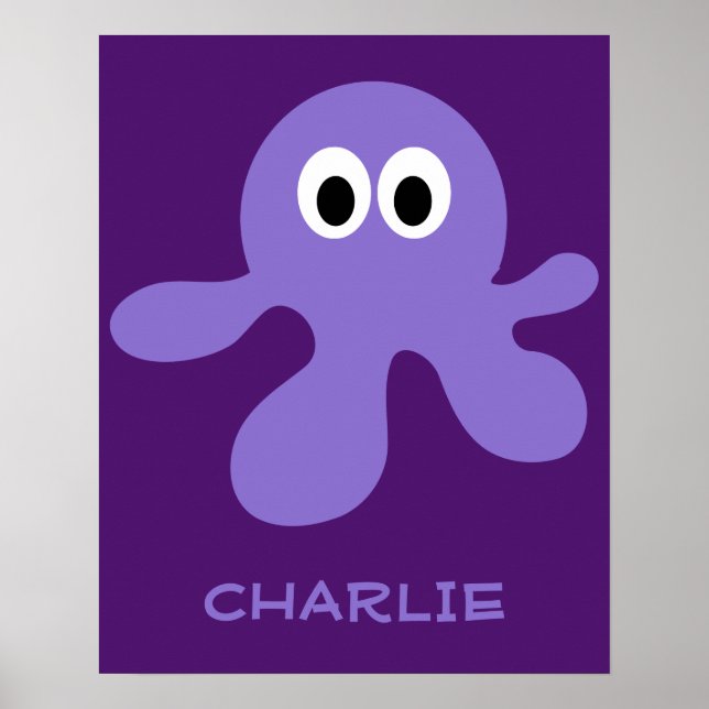 Funny Octopus custom name poster (Front)