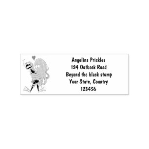 Funny octopus hugs diver cartoon humour rubber stamp