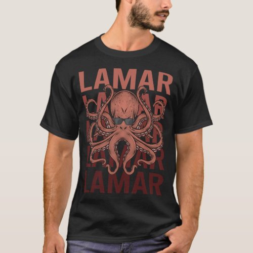 Funny Octopus _ Lamar Name T_Shirt