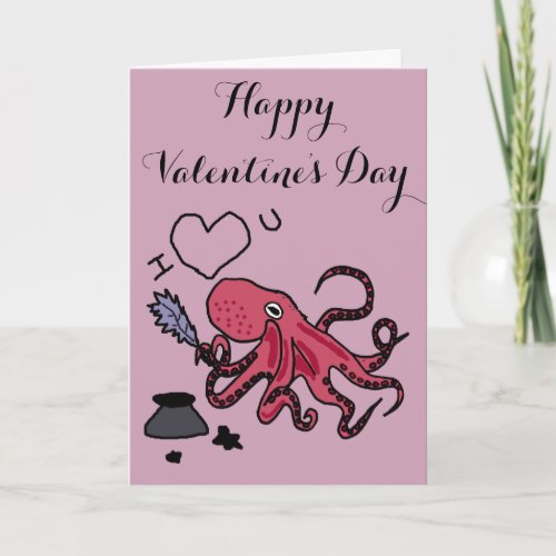 Funny Octopus Love Design Holiday Card