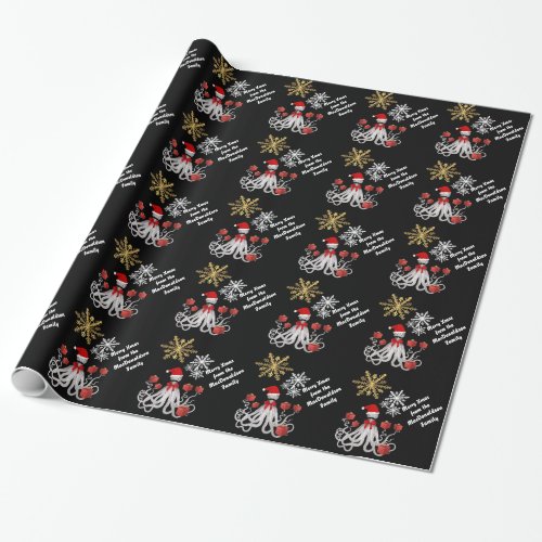 Funny octopus Santa Wrapping Paper