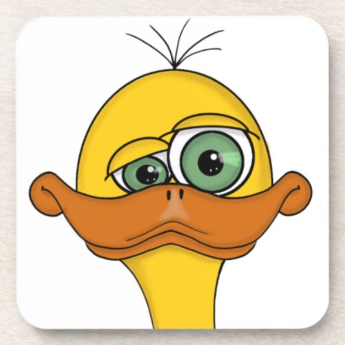 Funny Odd Duck Cartoon Coaster