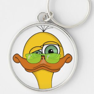Funny Odd Duck Cartoon Keychain