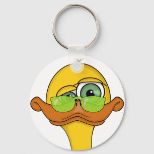 Funny Odd Duck Cartoon Keychain