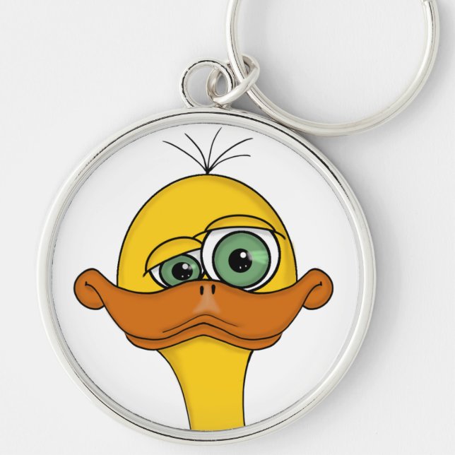 Funny Odd Duck Cartoon Keychain (Front)