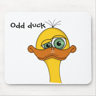Funny Odd Duck Cartoon Mouse Pad