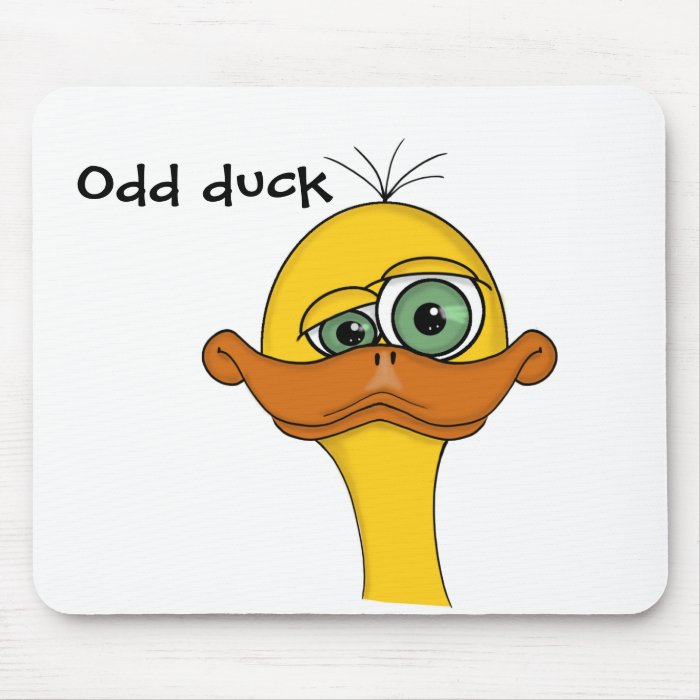 Funny Odd Duck Cartoon Mouse Pad