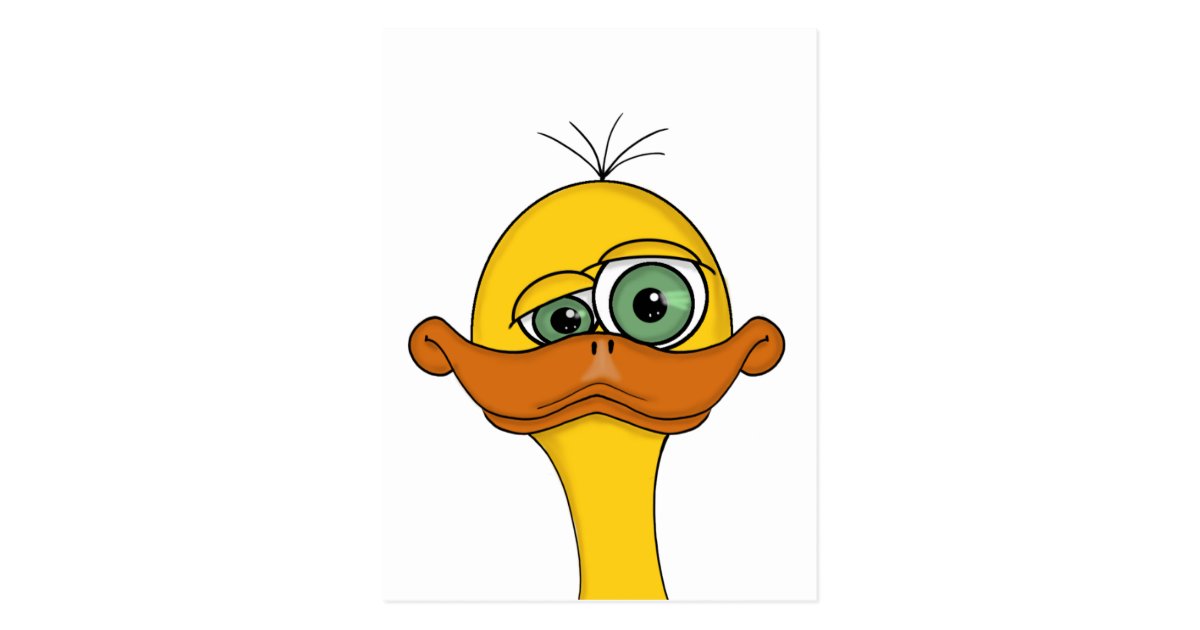 Funny Odd Duck Cartoon Postcard 