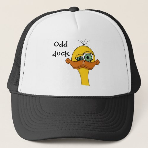 Funny Odd Duck Cartoon Trucker Hat