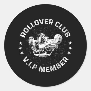 Funny Off-roading Atv Utv Rider Rollover Club Vip Classic Round Sticker