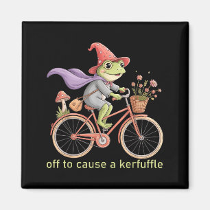 Funny Off To Cause A Kerfuffle Whimsical Wizard Fr Magnet