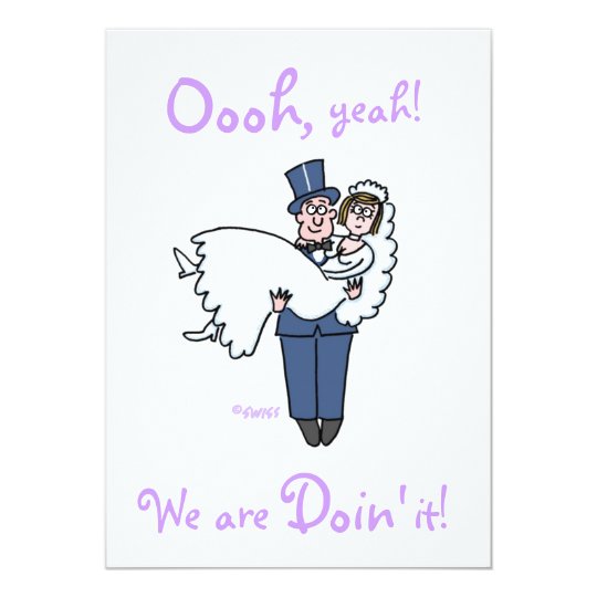 Funny Offbeat Bride and Groom Wedding Invitations