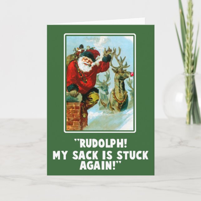 Funny Offensive Innuendo Christmas Card (Front)