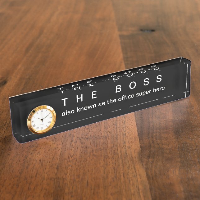 Funny Office Boss Executive Gift Desk Name Plate (Side)