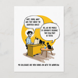 Funny Office Cat Humor Coworker Gift Work Meme Postcard