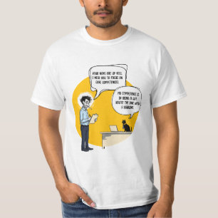 Funny Office Cat Humor Performance Review Meme T-Shirt
