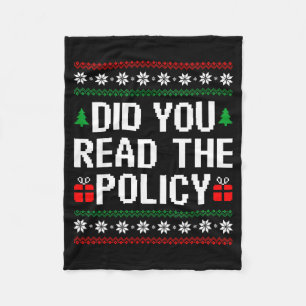 Funny Office Christmas Squad Did You Read The Licy Fleece Blanket