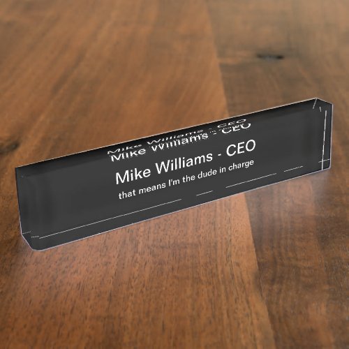 Funny Office Company CEO Desk Name Plate