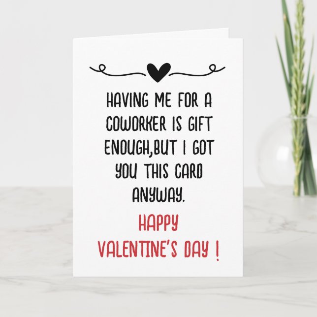 Funny Office Coworker Valentines Day  Holiday Card (Front)