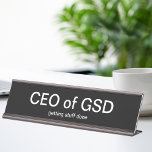 Funny Office Desk Name Plate Executive Gift<br><div class="desc">Funny and humorous office desk name plate with a clever and fun design that will make everyone who visits your desk smile and confirms you are the king of getting things done. A great executive gift for your boss,  you,  co-worker,  or yourself.</div>